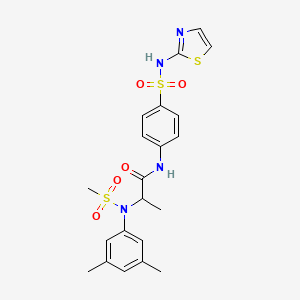 molecular formula C21H24N4O5S3 B4211251 N~2~-(3,5-dimethylphenyl)-N~2~-(methylsulfonyl)-N~1~-{4-[(1,3-thiazol-2-ylamino)sulfonyl]phenyl}alaninamide 