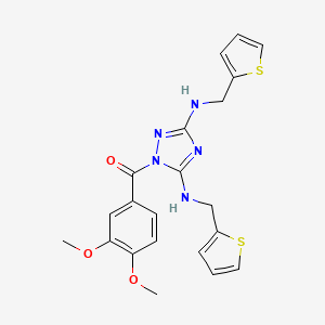 {3,5-bis[(thiophen-2-ylmethyl)amino]-1H-1,2,4-triazol-1-yl}(3,4-dimethoxyphenyl)methanone