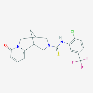 molecular formula C19H17ClF3N3OS B4211272 N-[2-chloro-5-(trifluoromethyl)phenyl]-6-oxo-7,11-diazatricyclo[7.3.1.0~2,7~]trideca-2,4-diene-11-carbothioamide 