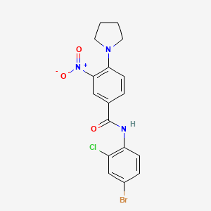 N-(4-bromo-2-chlorophenyl)-3-nitro-4-(1-pyrrolidinyl)benzamide