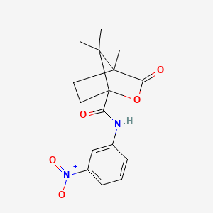 molecular formula C16H18N2O5 B4211286 4,7,7-trimethyl-N-(3-nitrophenyl)-3-oxo-2-oxabicyclo[2.2.1]heptane-1-carboxamide 