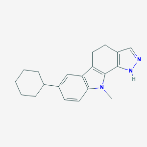 molecular formula C20H23N3 B421129 7-Cyclohexyl-10-methyl-2,4,5,10-tetrahydropyrazolo[3,4-a]carbazole CAS No. 352549-44-1