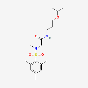 molecular formula C18H30N2O4S B4211292 N~2~-methyl-N-[3-(propan-2-yloxy)propyl]-N~2~-[(2,4,6-trimethylphenyl)sulfonyl]glycinamide 