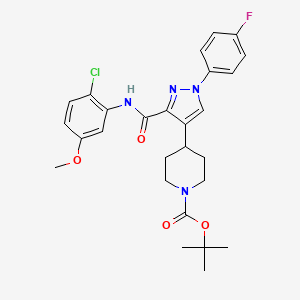 Tert-butyl 4-[3-[(2-chloro-5-methoxyphenyl)carbamoyl]-1-(4-fluorophenyl)pyrazol-4-yl]piperidine-1-carboxylate