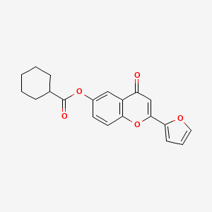 molecular formula C20H18O5 B4211304 2-(2-furyl)-4-oxo-4H-chromen-6-yl cyclohexanecarboxylate 