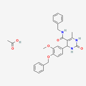 acetic acid;N-benzyl-4-(3-methoxy-4-phenylmethoxyphenyl)-6-methyl-2-oxo-3,4-dihydro-1H-pyrimidine-5-carboxamide