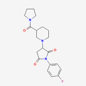 1-(4-FLUOROPHENYL)-3-[3-(1-PYRROLIDINYLCARBONYL)PIPERIDINO]DIHYDRO-1H-PYRROLE-2,5-DIONE