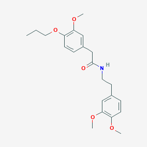 molecular formula C22H29NO5 B4211367 N-[2-(3,4-dimethoxyphenyl)ethyl]-2-(3-methoxy-4-propoxyphenyl)acetamide 