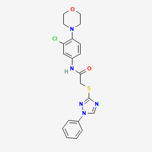 molecular formula C20H20ClN5O2S B4211388 N-[3-chloro-4-(4-morpholinyl)phenyl]-2-[(1-phenyl-1H-1,2,4-triazol-3-yl)thio]acetamide 