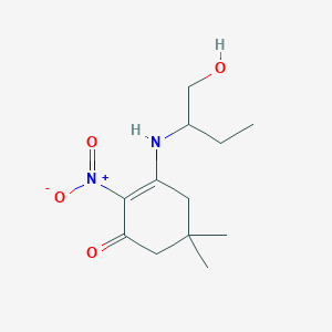 molecular formula C12H20N2O4 B421139 3-(1-Hydroxybutan-2-ylamino)-5,5-dimethyl-2-nitrocyclohex-2-en-1-one 