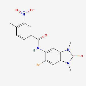 N-(6-bromo-1,3-dimethyl-2-oxo-2,3-dihydro-1H-benzimidazol-5-yl)-4-methyl-3-nitrobenzamide