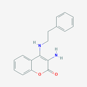 molecular formula C17H16N2O2 B421140 3-Amino-4-(phenethylamino)coumarin 