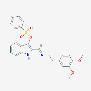 molecular formula C26H26N2O5S B421141 2-({[2-(3,4-dimethoxyphenyl)ethyl]imino}methyl)-1H-indol-3-yl 4-methylbenzenesulfonate 