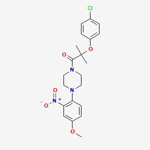 1-[2-(4-chlorophenoxy)-2-methylpropanoyl]-4-(4-methoxy-2-nitrophenyl)piperazine