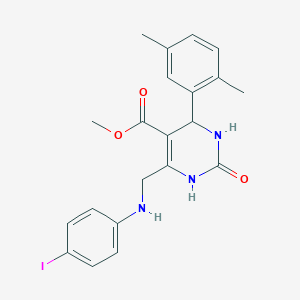 molecular formula C21H22IN3O3 B4211416 Methyl 4-(2,5-dimethylphenyl)-6-{[(4-iodophenyl)amino]methyl}-2-oxo-1,2,3,4-tetrahydropyrimidine-5-carboxylate 