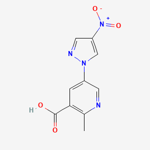 molecular formula C10H8N4O4 B4211436 2-Methyl-5-(4-nitropyrazol-1-yl)pyridine-3-carboxylic acid 