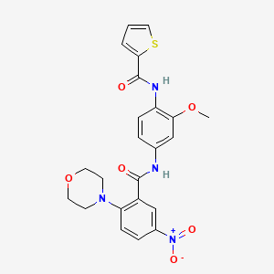 molecular formula C23H22N4O6S B4211459 N-[2-methoxy-4-({[2-(morpholin-4-yl)-5-nitrophenyl]carbonyl}amino)phenyl]thiophene-2-carboxamide 