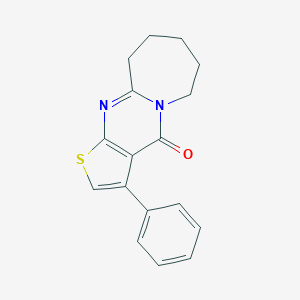 molecular formula C17H16N2OS B421149 3-Phenyl-7,8,9,10-tetrahydrothieno[2',3':4,5]pyrimido[1,2-a]azepin-4(6H)-one CAS No. 56929-66-9