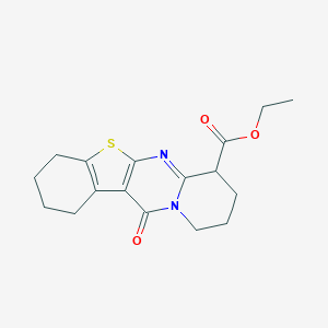 molecular formula C17H20N2O3S B421150 ethyl 12-oxo-1,2,3,4,7,9,10,12-octahydro-8H-[1]benzothieno[2,3-d]pyrido[1,2-a]pyrimidine-7-carboxylate CAS No. 329059-69-0