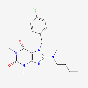 molecular formula C19H24ClN5O2 B4211512 8-[butyl(methyl)amino]-7-(4-chlorobenzyl)-1,3-dimethyl-3,7-dihydro-1H-purine-2,6-dione 