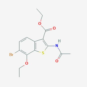 molecular formula C15H16BrNO4S B421152 Ethyl 2-(acetylamino)-6-bromo-7-ethoxy-1-benzothiophene-3-carboxylate CAS No. 352549-72-5