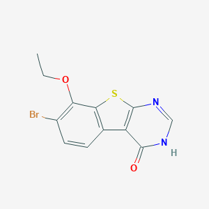 molecular formula C12H9BrN2O2S B421153 7-bromo-8-ethoxy[1]benzothieno[2,3-d]pyrimidin-4(3H)-one 
