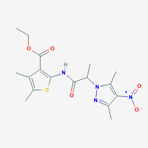 Ethyl 2-[2-(3,5-dimethyl-4-nitropyrazol-1-yl)propanoylamino]-4,5-dimethylthiophene-3-carboxylate