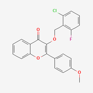 molecular formula C23H16ClFO4 B4211566 3-[(2-chloro-6-fluorobenzyl)oxy]-2-(4-methoxyphenyl)-4H-chromen-4-one 