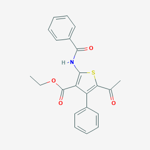 molecular formula C22H19NO4S B421157 5-乙酰基-4-苯基-2-[(苯甲酰基)氨基]噻吩-3-羧酸乙酯 CAS No. 331760-75-9