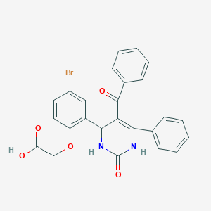 [2-(5-benzoyl-2-oxo-6-phenyl-1,2,3,4-tetrahydro-4-pyrimidinyl)-4-bromophenoxy]acetic acid