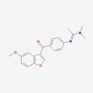 molecular formula C20H20N2O3 B421159 N'-[4-(5-methoxy-1-benzofuran-3-carbonyl)phenyl]-N,N-dimethylethanimidamide CAS No. 1164537-90-9