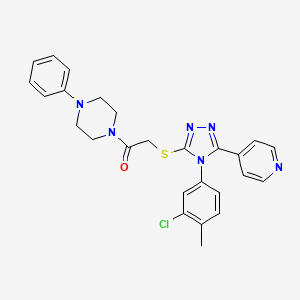 2-{[4-(3-chloro-4-methylphenyl)-5-(pyridin-4-yl)-4H-1,2,4-triazol-3-yl]sulfanyl}-1-(4-phenylpiperazin-1-yl)ethanone