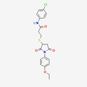 N-(4-chlorophenyl)-3-[1-(4-ethoxyphenyl)-2,5-dioxopyrrolidin-3-yl]sulfanylpropanamide