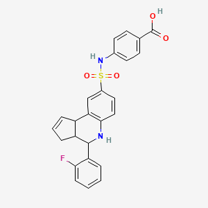 4-({[4-(2-fluorophenyl)-3a,4,5,9b-tetrahydro-3H-cyclopenta[c]quinolin-8-yl]sulfonyl}amino)benzoic acid