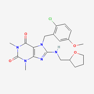 molecular formula C20H24ClN5O4 B4211652 7-[(2-Chloro-5-methoxyphenyl)methyl]-1,3-dimethyl-8-{[(oxolan-2-YL)methyl]amino}-2,3,6,7-tetrahydro-1H-purine-2,6-dione 