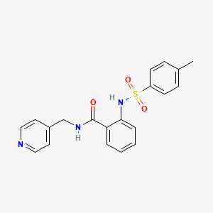 molecular formula C20H19N3O3S B4211655 2-{[(4-methylphenyl)sulfonyl]amino}-N-(4-pyridinylmethyl)benzamide 