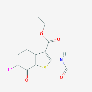 molecular formula C13H14INO4S B421168 Ethyl 2-(acetylamino)-6-iodo-7-oxo-4,5,6,7-tetrahydro-1-benzothiophene-3-carboxylate CAS No. 128811-94-9
