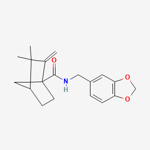 N-(1,3-benzodioxol-5-ylmethyl)-3,3-dimethyl-2-methylenebicyclo[2.2.1]heptane-1-carboxamide