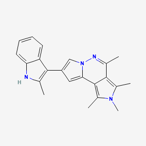 molecular formula C22H22N4 B4211689 3,4,5,7-tetramethyl-11-(2-methyl-1H-indol-3-yl)-4,8,9-triazatricyclo[7.3.0.02,6]dodeca-1(12),2,5,7,10-pentaene 