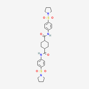 N,N'-bis[4-(1-pyrrolidinylsulfonyl)phenyl]-1,4-cyclohexanedicarboxamide