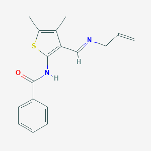 molecular formula C17H18N2OS B421171 N-{3-[(allylimino)methyl]-4,5-dimethyl-2-thienyl}benzamide 