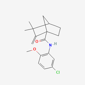 molecular formula C18H22ClNO2 B4211718 N-(5-chloro-2-methoxyphenyl)-3,3-dimethyl-2-methylenebicyclo[2.2.1]heptane-1-carboxamide 