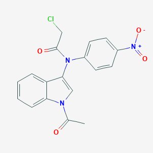 molecular formula C18H14ClN3O4 B421172 N-(1-acetylindol-3-yl)-2-chloro-N-(4-nitrophenyl)acetamide CAS No. 182123-28-0