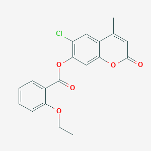 molecular formula C19H15ClO5 B4211732 6-chloro-4-methyl-2-oxo-2H-chromen-7-yl 2-ethoxybenzoate 