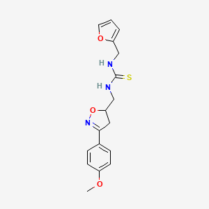 molecular formula C17H19N3O3S B4211798 N-(2-furylmethyl)-N'-{[3-(4-methoxyphenyl)-4,5-dihydro-5-isoxazolyl]methyl}thiourea 