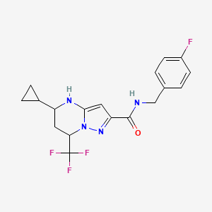 5-cyclopropyl-N-(4-fluorobenzyl)-7-(trifluoromethyl)-4,5,6,7-tetrahydropyrazolo[1,5-a]pyrimidine-2-carboxamide