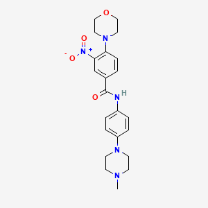 molecular formula C22H27N5O4 B4211822 N-[4-(4-methyl-1-piperazinyl)phenyl]-4-(4-morpholinyl)-3-nitrobenzamide 