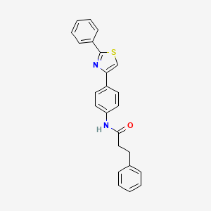 molecular formula C24H20N2OS B4211836 3-phenyl-N-[4-(2-phenyl-1,3-thiazol-4-yl)phenyl]propanamide 