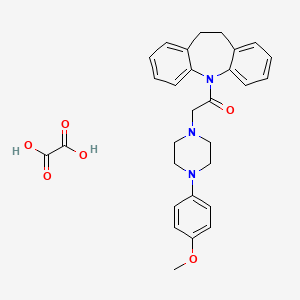 molecular formula C29H31N3O6 B4211838 5-{[4-(4-methoxyphenyl)-1-piperazinyl]acetyl}-10,11-dihydro-5H-dibenzo[b,f]azepine oxalate 