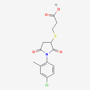 3-{[1-(4-chloro-2-methylphenyl)-2,5-dioxo-3-pyrrolidinyl]thio}propanoic acid